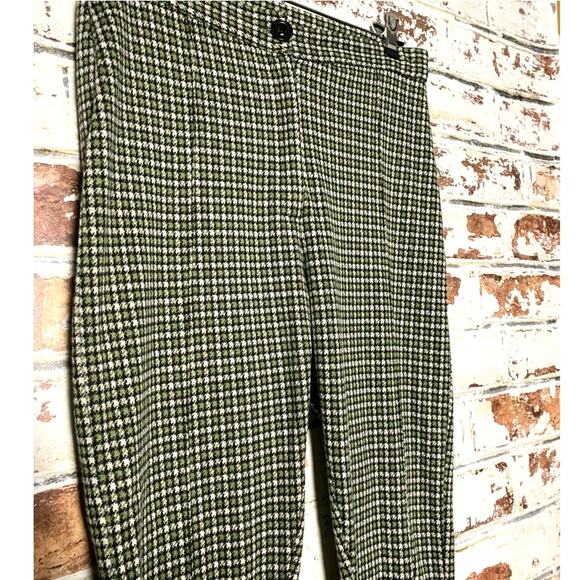 Free People High Waist Plaid Bareback Cotton Blend Stretch Skinny Pants - Picture 6 of 10